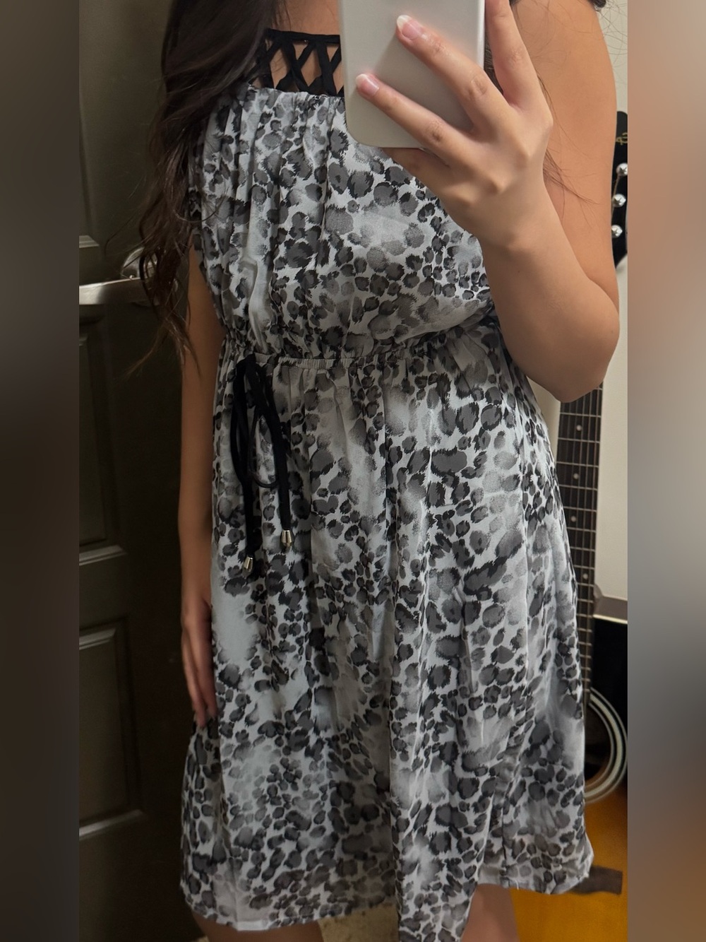 Midi Dress with Waist Tie